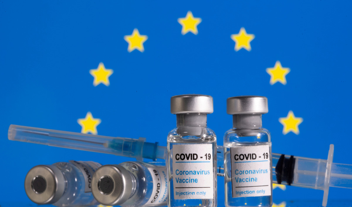 Vials labelled 