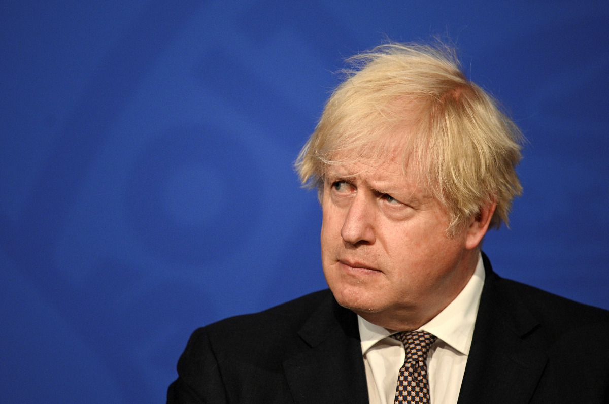 British Prime Minister Boris Johnson holds a news conference for England's COVID-19 lockdown easing announcement in London, Britain July 5, 2021. Daniel Leal-Olivas/Pool via REUTERS
