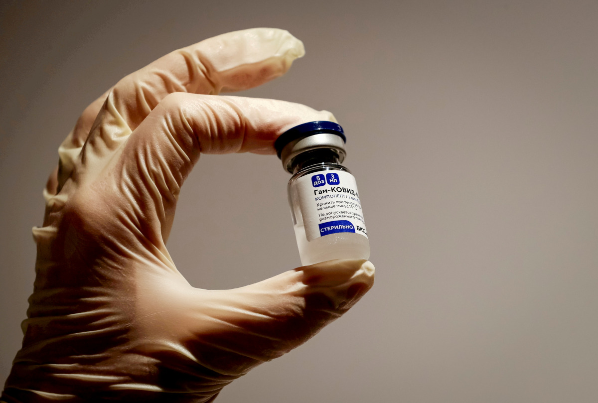 FILE PHOTO: A medical specialist holds a vial of Sputnik V vaccine against the coronavirus in a department store in Moscow, Russia, January 18, 2021 REUTERS/Shamil Zhumatov/File Photo
