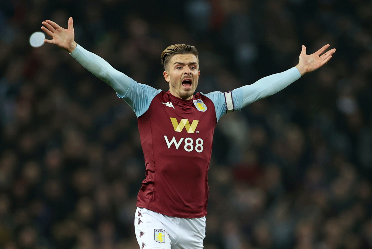 FILE PHOTO: Soccer Football - Premier League - Aston Villa v Watford - Villa Park, Birmingham, Britain - January 21, 2020 Aston Villa's Jack Grealish reacts REUTERS/Eddie Keogh/File Photo 