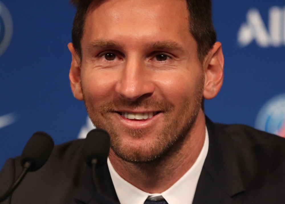August 11, 2021 Paris St Germain's Lionel Messi during the press conference REUTERS/Sarah Meyssonnier