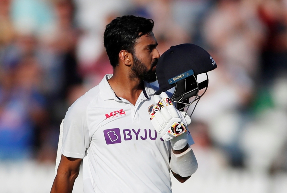 FILE PHOTO: Cricket - Second Test - England v India - Lord's Cricket Ground, London, Britain - August 12, 2021 India's KL Rahul in action Action Images via Reuters/Paul Childs/File Photo
