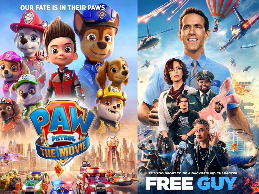 LEFT: Twitter-PAW Patrol: The Movie   RIGHT: Twitter-Free Guy
