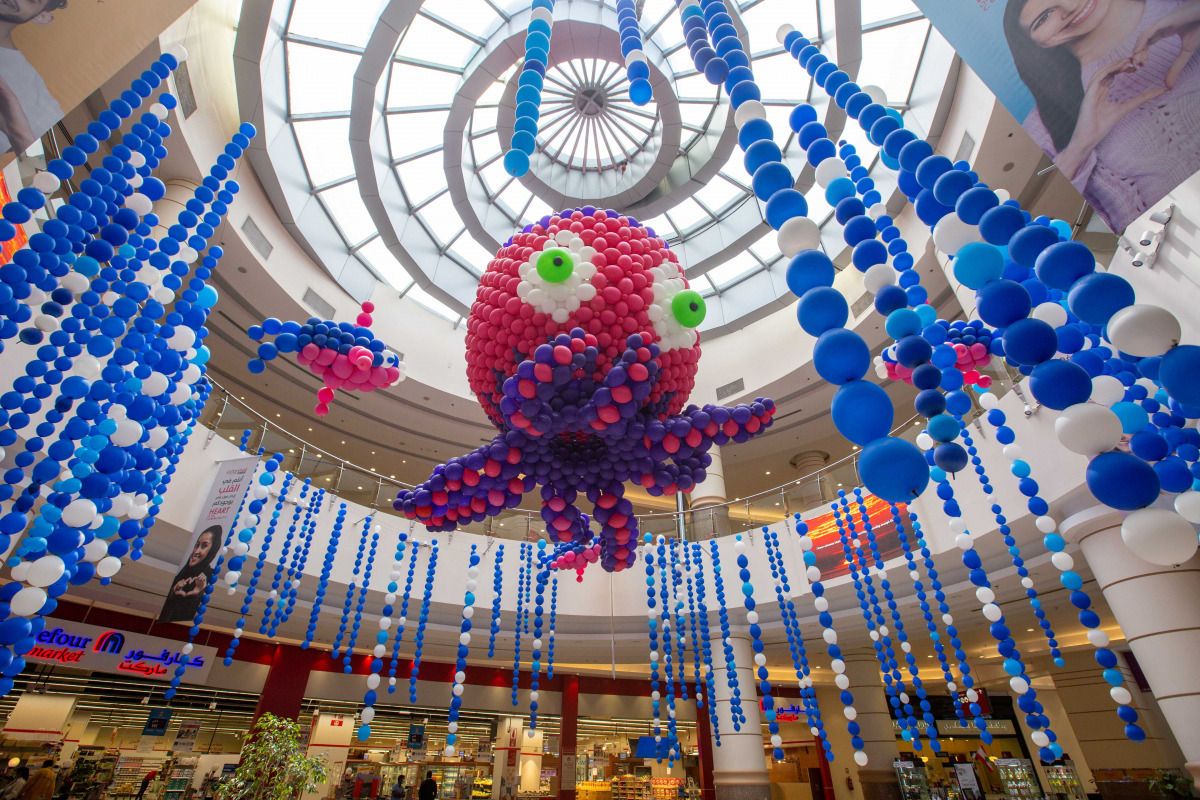 Custom-made decorations at one of the Ezdan malls.