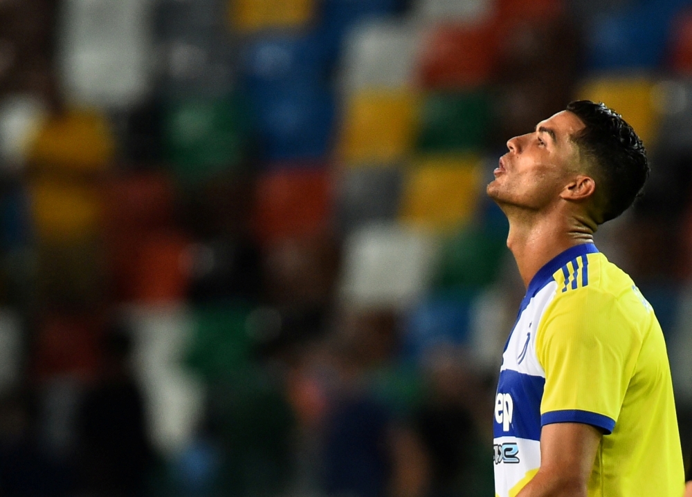 FILE PHOTO: Soccer Football - Italy - Serie A - Udinese v Juventus - Dacia Arena, Udine, Italy - August 22, 2021 Juventus' Cristiano Ronaldo after the game REUTERS/Massimo Pinca