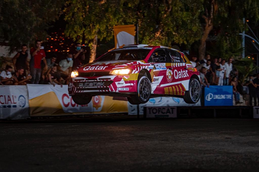 Middle East Rally Champion Nasser Saleh Al Attiyah drives during the Super Special Stage.