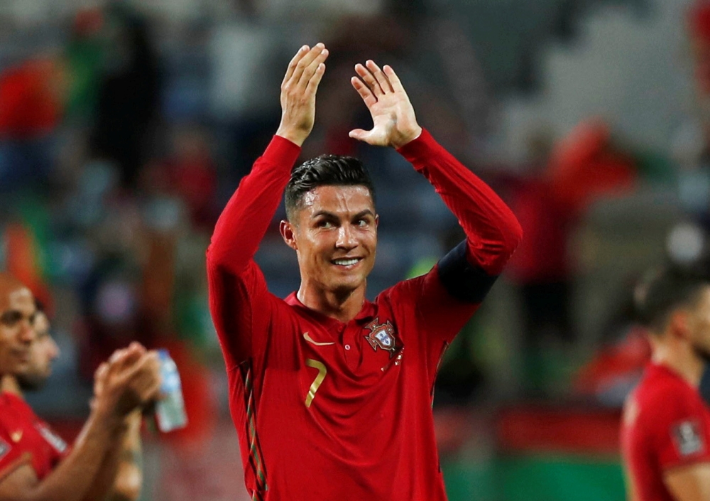September 1, 2021 Portugal's Cristiano Ronaldo celebrates after the match REUTERS/Pedro Nunes/File Photo