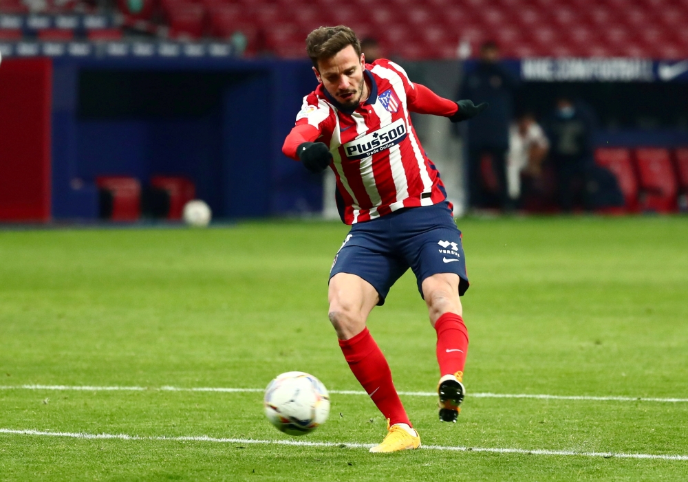 January 12, 2021 Atletico Madrid's Saul Niguez scores their second goal REUTERS/Sergio Perez/File Photo
