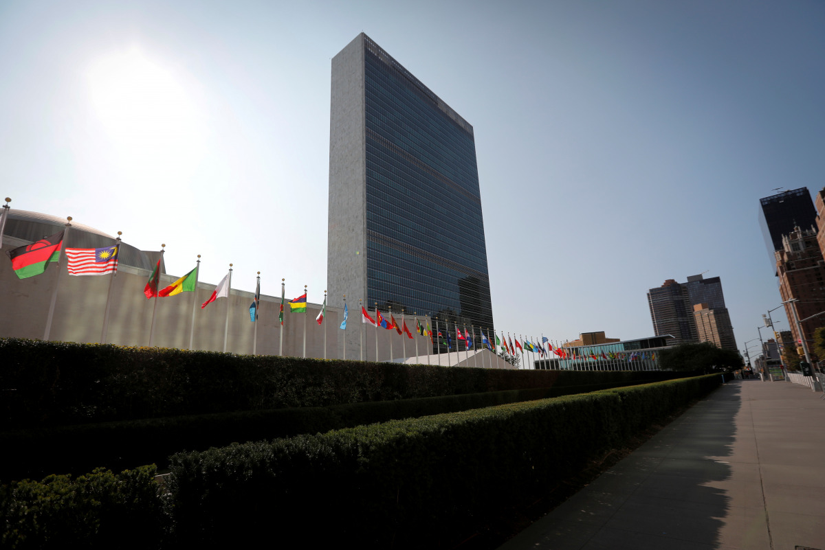 FILE PHOTO: The UNITED NATIONS headquarters is seen during the 75th annual U.N. General Assembly high-level debate, which is being held mostly virtually due to the coronavirus disease (COVID-19) pandemic in New York, U.S., September 21, 2020. REUTERS/Mike