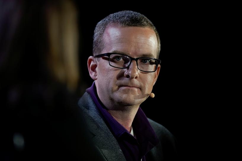 FILE PHOTO: Mike Schroepfer, Chief Technology Officer at Facebook speaks at the WSJTECH live conference in Laguna Beach, California, U.S. October 21, 2019. REUTERS/ Mike Blake

