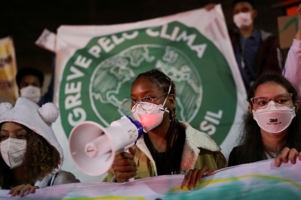 People take part in the Global Climate Strike of the Fridays for Future movement at Paulista Avenue in Sao Paulo, Brazil September 24, 2021. Reuters/Amanda Perobelli