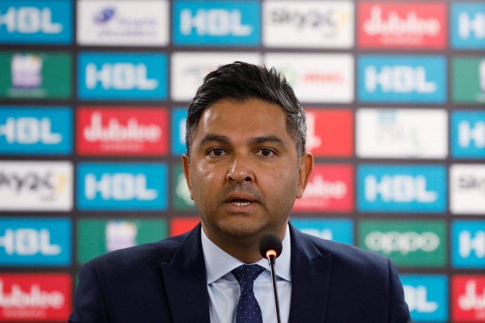 File photo: Wasim Khan, Chief Executive of the Pakistan Cricket Board (PCB). Reuters/Akhtar Soomro/File Photo