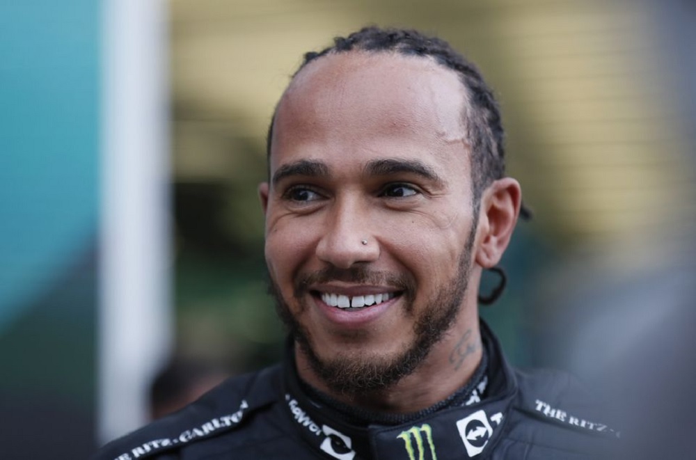 September 26, 2021 Mercedes' Lewis Hamilton after winning the race Pool via REUTERS/Yuri Kochetkov

