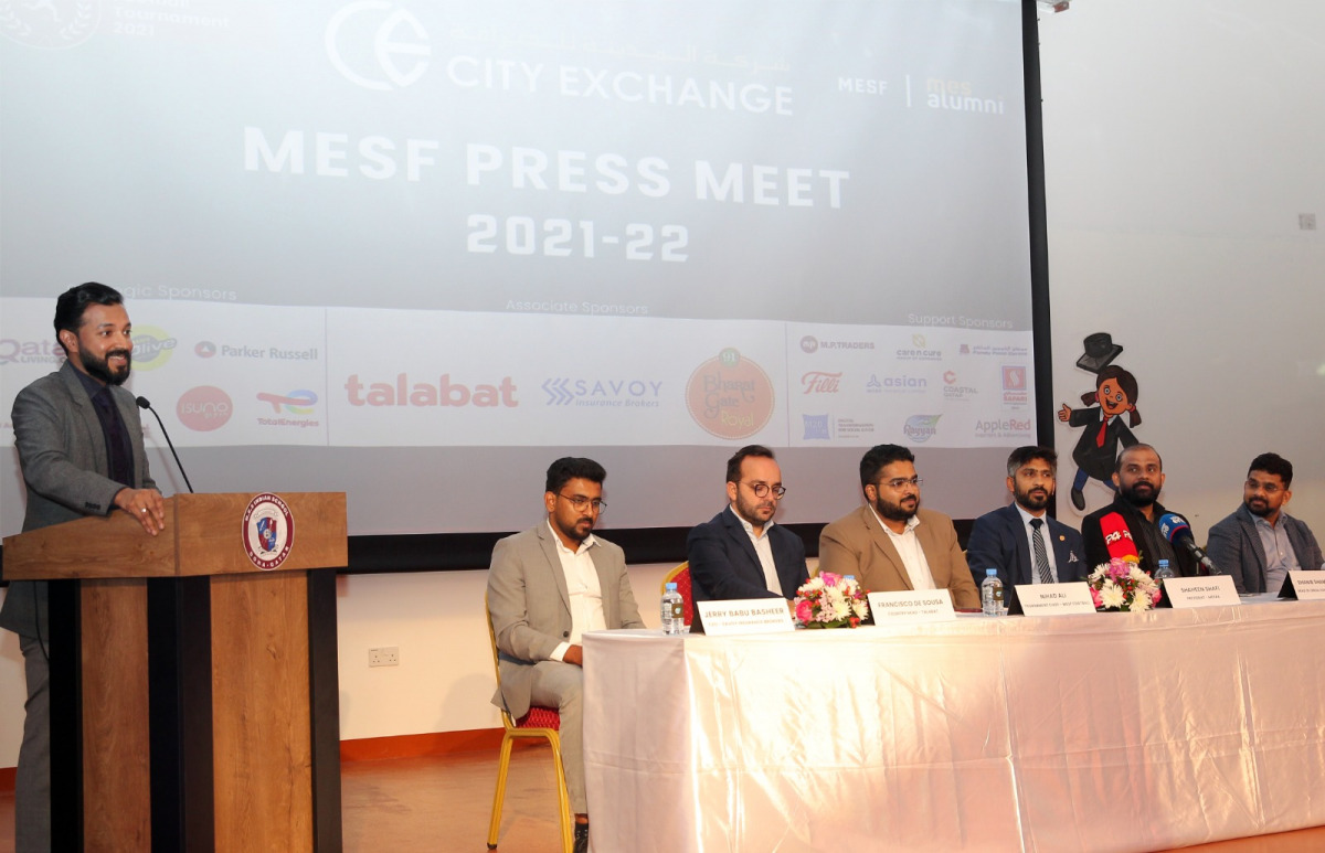 Fazil Hameed, Vice President, MES Alumni Association (MESAA), addressing the press meet. Picture by: Salim Matramkot/The Peninsula