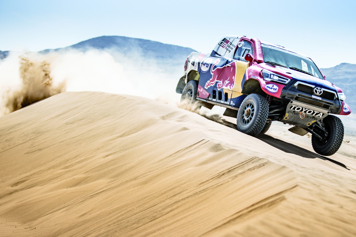 Qatar’s Nasser Al Attiyah and navigator Mathieu Baumel in action during the Rally of Morocco. Al Attiyah retained the overall lead in the rally despite finishing second in yesterday's Stage 4, one minute and 39 seconds behind Saudi Arabia's Yazeed Al Rajh