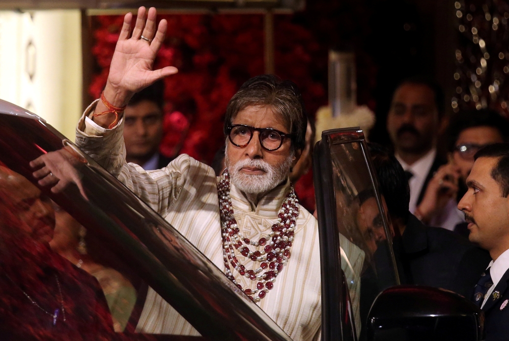 File photo: Bollywood actor Amitabh Bachchan leaves after attending a wedding ceremony in Mumbai, India. Reuters/Francis Mascarenhas/File Photo
 