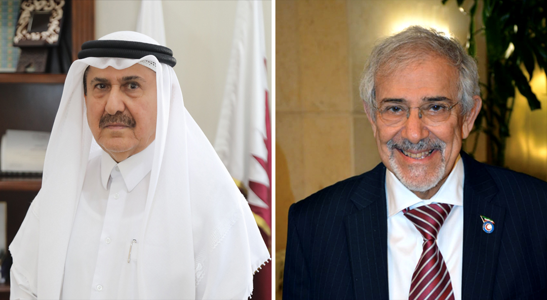 From left: Ali bin Hassan Al Hammadi, Secretary-General, QRCS and Dr. Hilal Musaed Al Sayer, President, KRCS