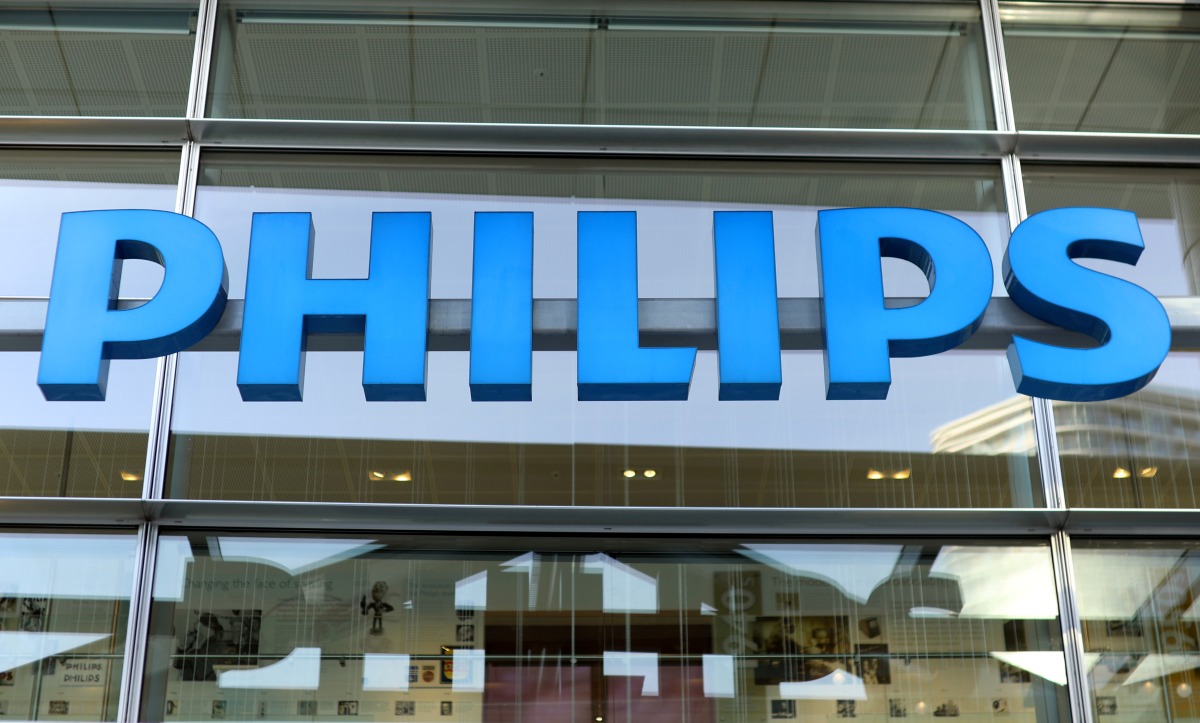 FILE PHOTO: Dutch technology company Philips' logo is seen at company headquarters in Amsterdam, Netherlands, January 29, 2019. REUTERS/Eva Plevier/File Photo

