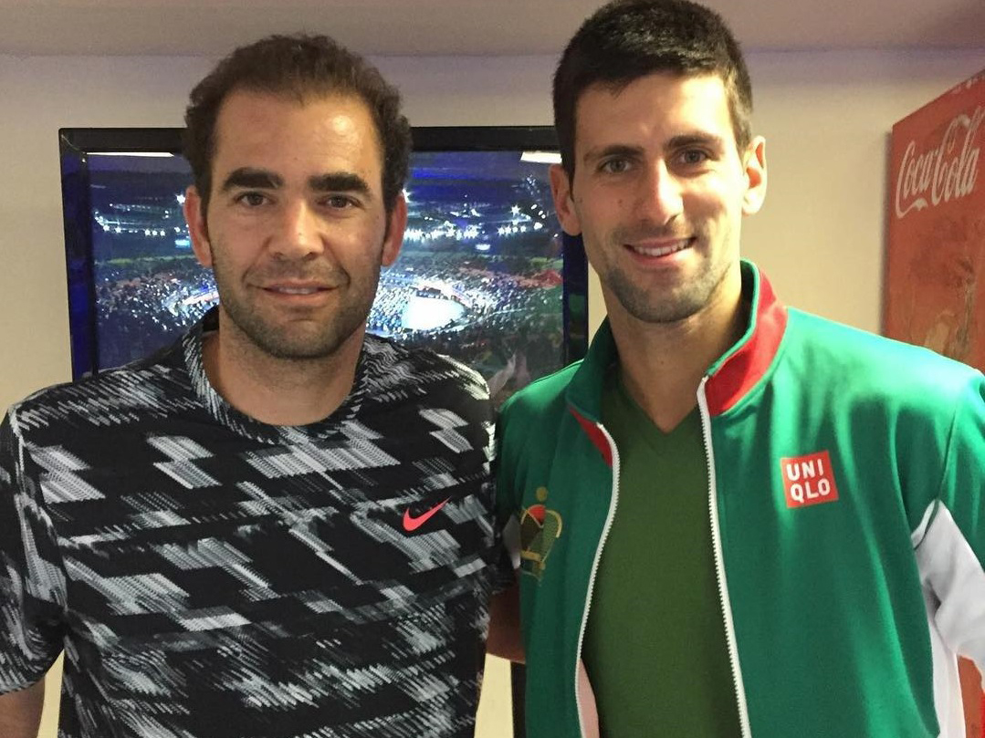 A 2015 picture of Pete Sampras with Novak Djokovic shared on Instagram 