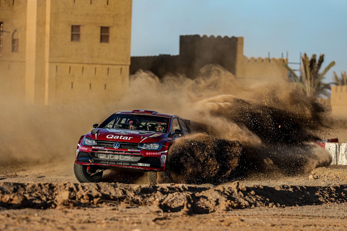 Qatari driver Nasser Saleh Al Attiyah in action at last year’s Oman Rally.