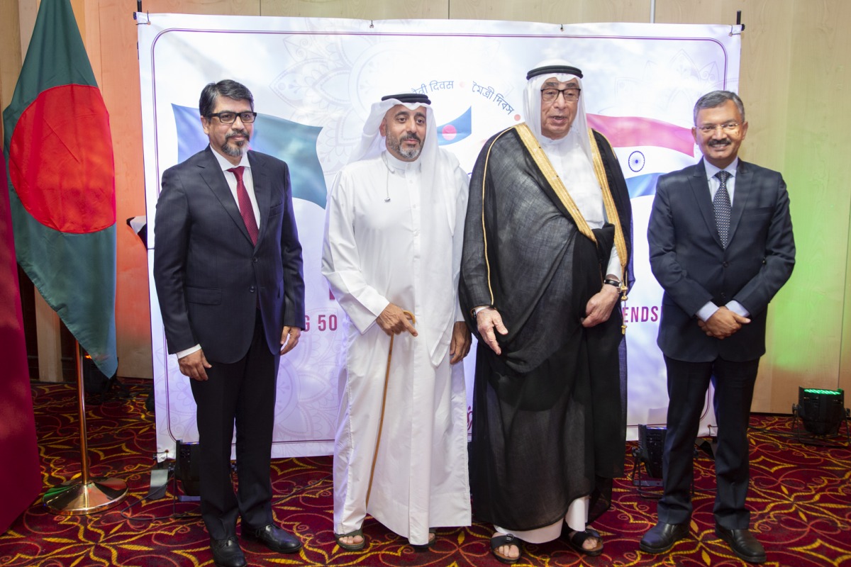 FROM LEFT: Ambassador of Bangladesh Md Jashim Uddin; Director of the Department of Asian Affairs, Ministry of Foreign Affairs of Qatar, Yousef Sultan Larem; Chairman of Alfardan Group, Hussain Alfardan; and Ambassador of India to Qatar Dr. Deepak Mittal during the event.