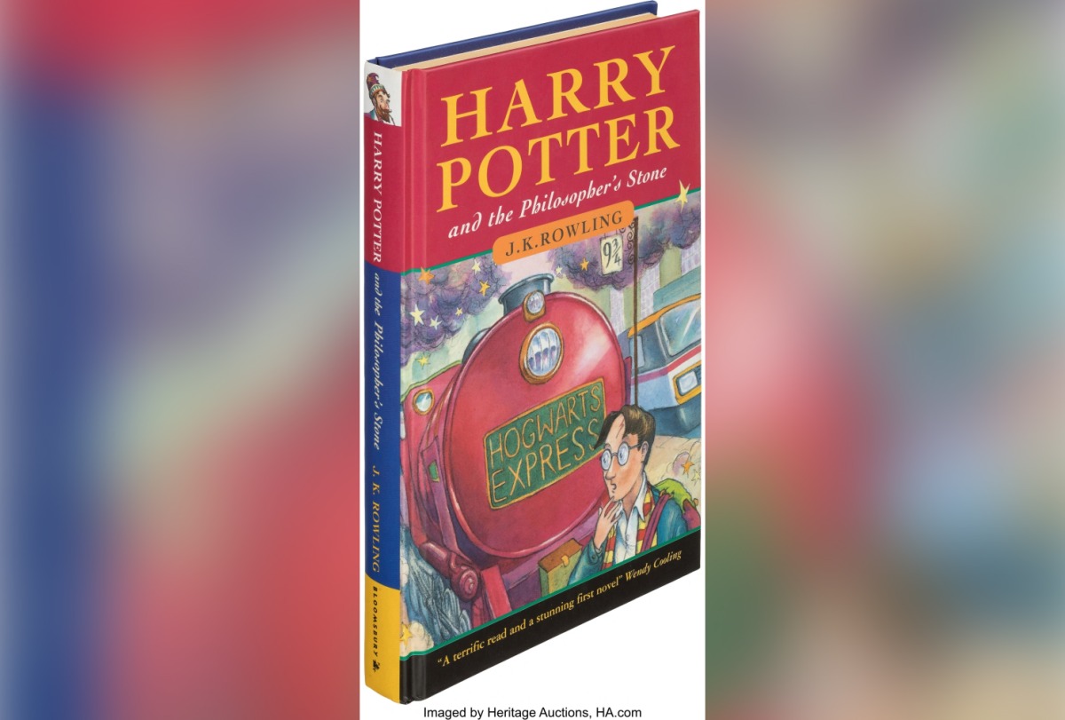 A first edition copy of J.K. Rowling's 