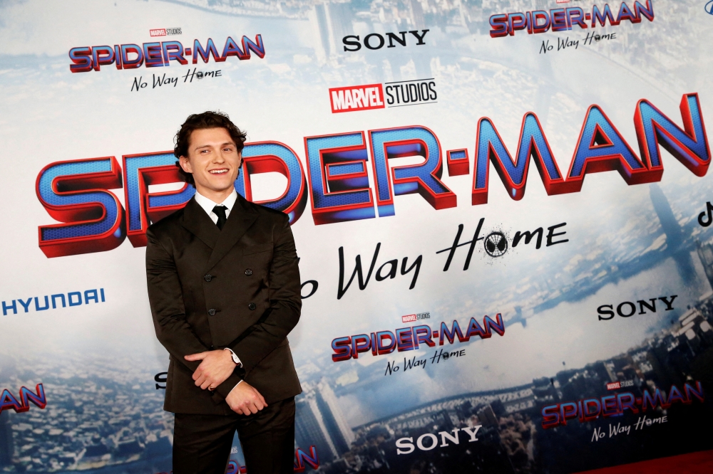 Cast member Tom Holland attends the premiere for the film Spider-Man: No Way Home in Los Angeles, California, December 13, 2021. REUTERS/Mario Anzuoni/File Photo