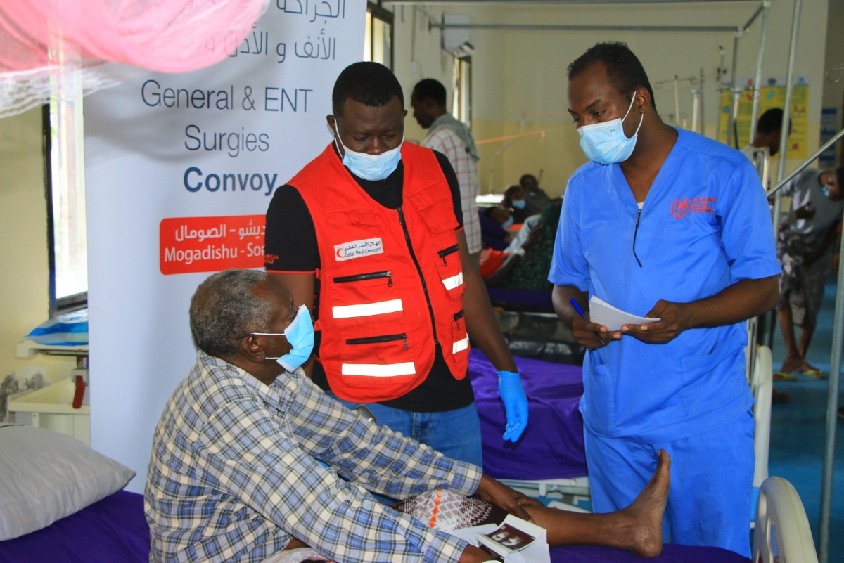 A beneficiary receiving treatment provided by QRCS in Somalia.