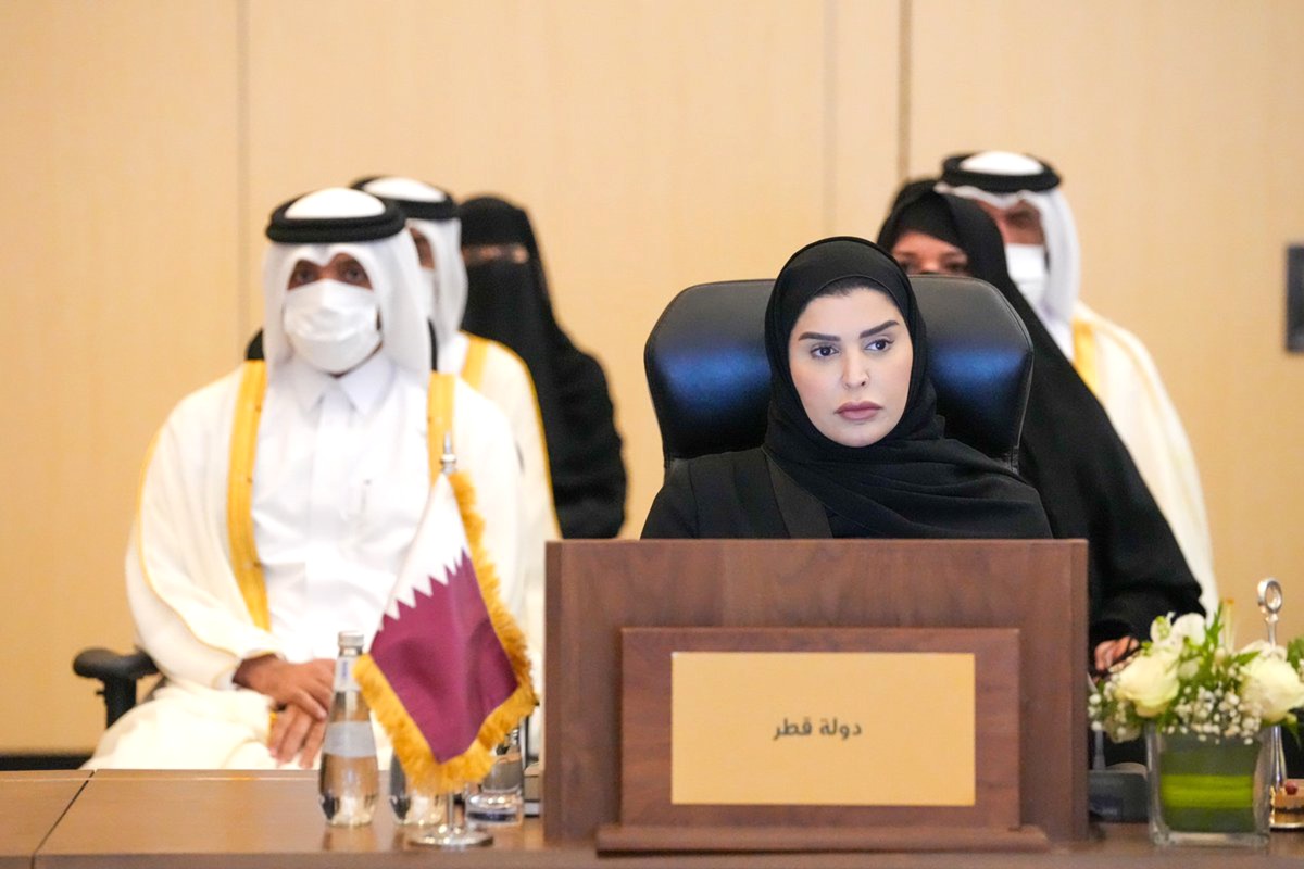 Minister of Social Development and Family H E Maryam bint Ali bin Nasser Al Misnad taking part in the meeting of the Council of Arab Ministers of Social Affairs, in Riyadh, Saudi Arabia.