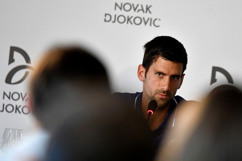 Former world No.1 tennis player Novak Djokovic speaks during a news conference in Belgrade, Serbia July 26, 2017. REUTERS/Andrej Isakovic/File Photo