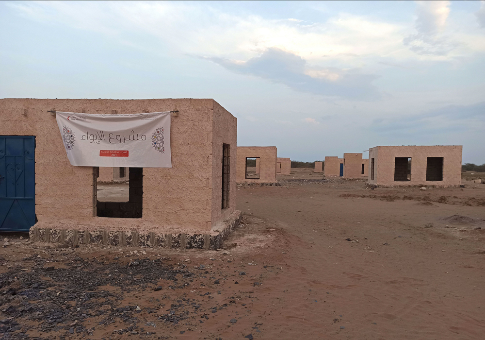 A view of the new shelter project launched by Qatar Red Crescent Soceity (QRCS) in Yemen.