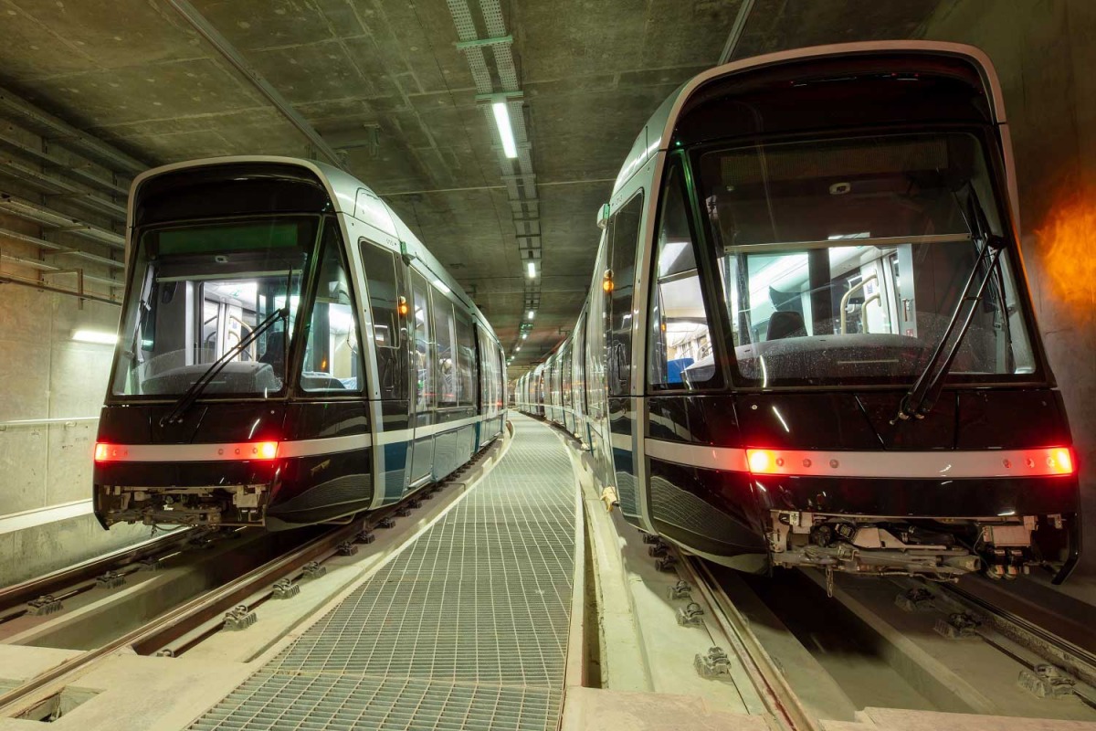 A view of Lusail Tram service.