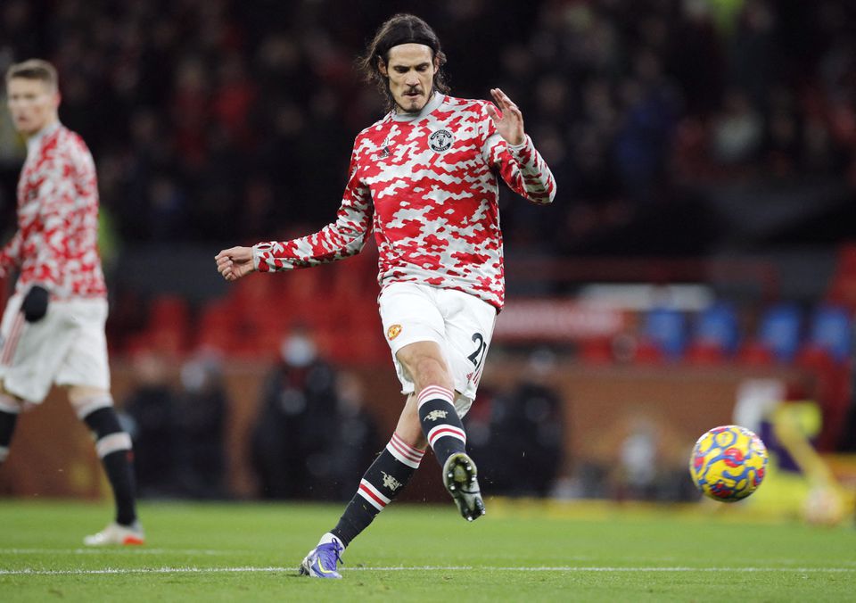 January 3, 2022 Manchester United's Edinson Cavani during the warm up REUTERS/Phil Noble
