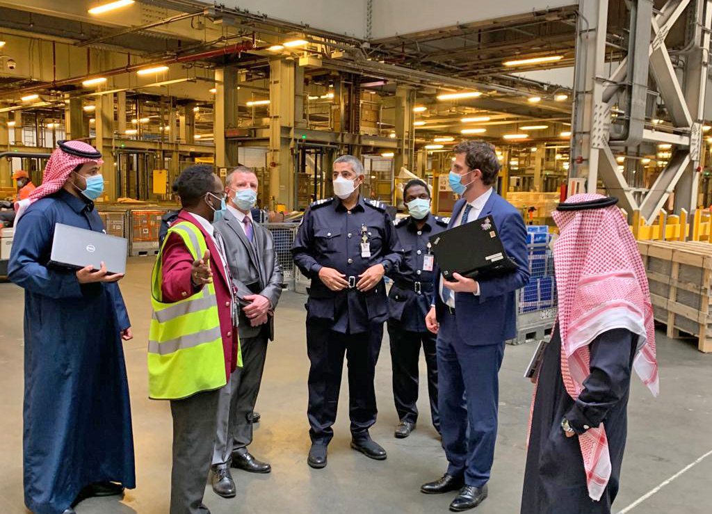 The GCC delegation during a visit to a port in Qatar. 