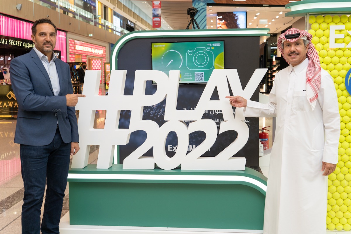 Qatar ExxonMobil Open 2022 Tournament Director Karim Alami (left) and Saleh Al Mana, Vice President and Director of Government and Public Affairs, ExxonMobil Qatar, during the launch of promotional activities.