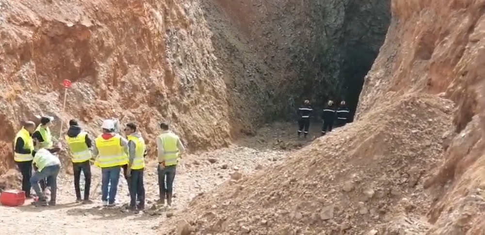 Rescuers work to free a boy who fell into a well in Chefchaouen, Morocco, February 4, 2022, in this screen grab obtained from a social media video. Chouf TV/via REUTERS