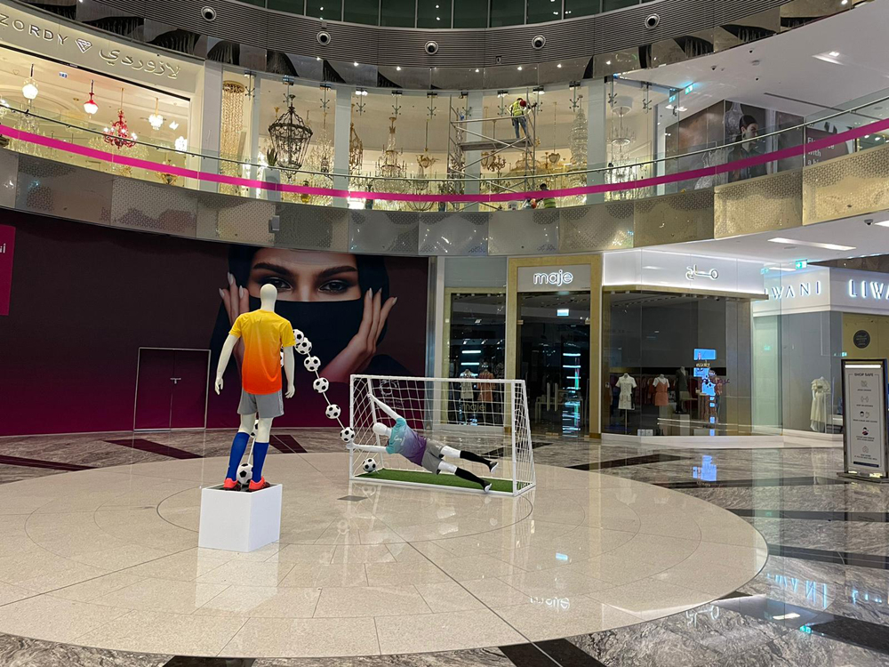 A sports-themed installation at Doha Festival City as it launches the annual Sports Month.