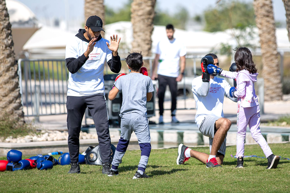 National Sports Day activities at Qatar Foundation, yesterday.
