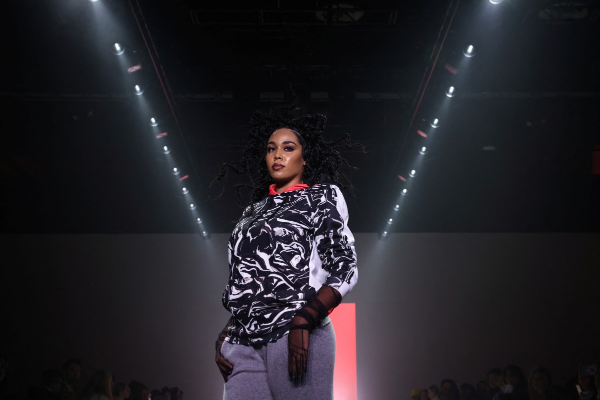 A model presents creations from the latest collection by Marrisa Wilson during Fashion Week in New York City, New York, U.S., February 15, 2022. REUTERS/Caitlin Ochs
