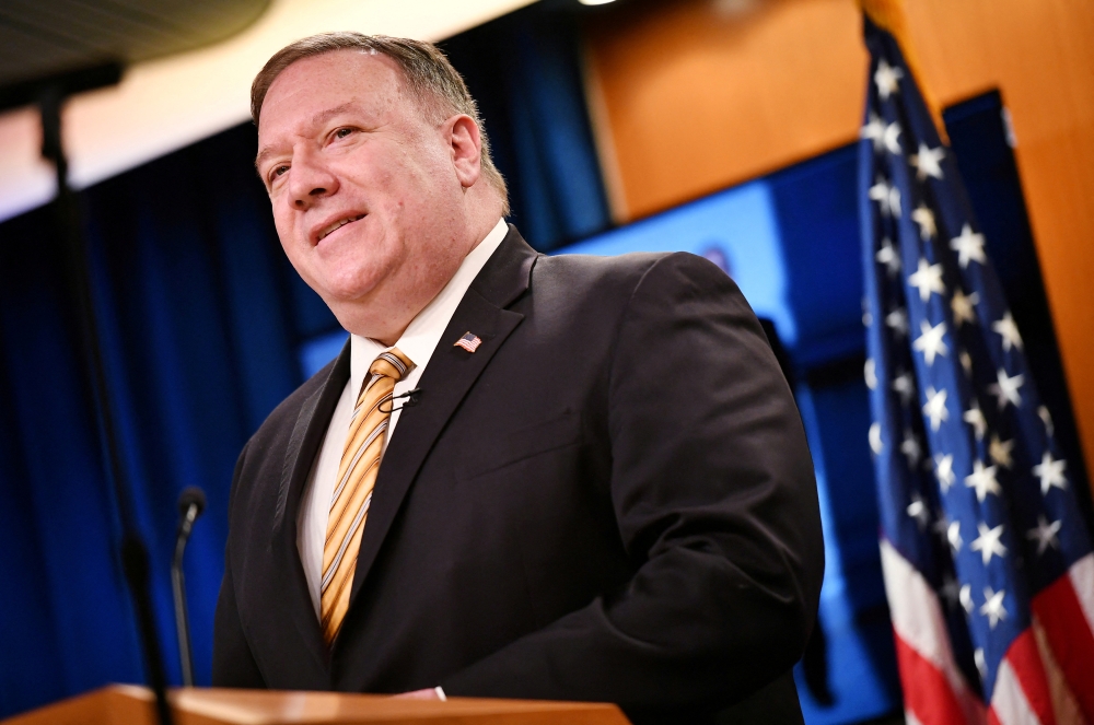 US Secretary of State Mike Pompeo gives a news conference about dealings with China and Iran, and on the fight against the coronavirus disease pandemic, in Washington, U.S., June 24, 2020. Mangel Ngan/Pool via Reuters/File Photo