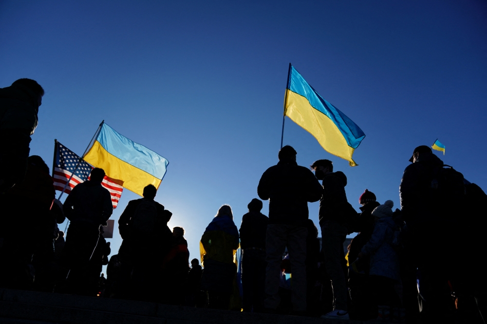 Demonstrators participate in the 