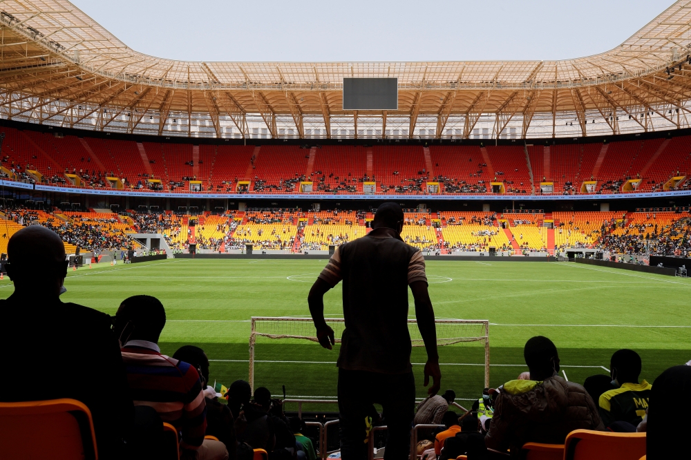 People attend the inauguration ceremony of Senegal's new Turkish-built soccer stadium in Diamniadio, Senegal, February 22, 2022. Picture taken February 22, 2022. REUTERS/