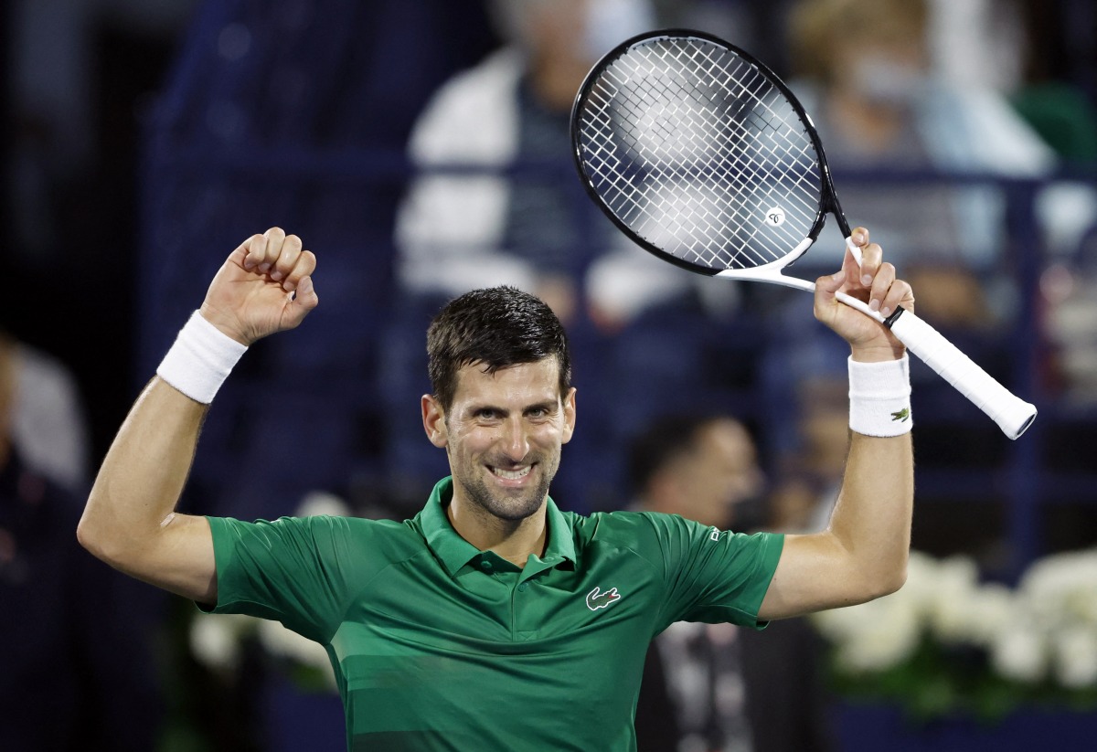 Serbia's Novak Djokovic celebrates winning his second round match against Russia's Karen Khachanov REUTERS/Suhaib Salem
