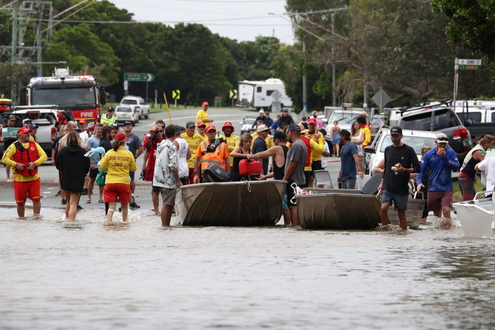 Flooding is seen after heavy rains in Chinderah, New South Wales, Australia March 1, 2022. AAP Image/Jason O'Brien via REUTERS