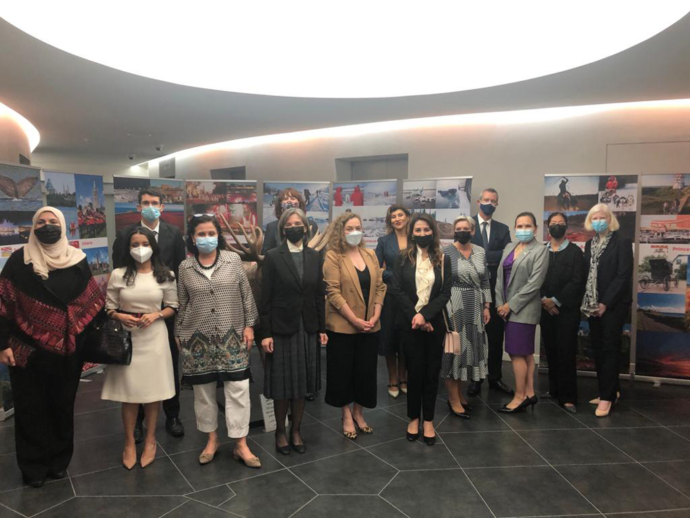 Ambassadors, heads of mission and diplomatic officials during a reception at the Canadian Embassy.