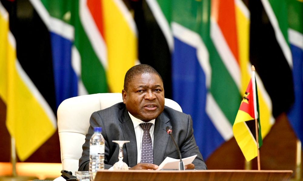 Mozambique's President Filipe Nyusi attends the 3rd Session of the South Africa-Mozambique Bi-National Commission (BNC) held at the Department of International Relations and Cooperation's (DIRCO) in Pretoria, South Africa, March 11, 2022. Kopano Tlape/Government Communication Information System (GCIS)/Handout via REUTERS 