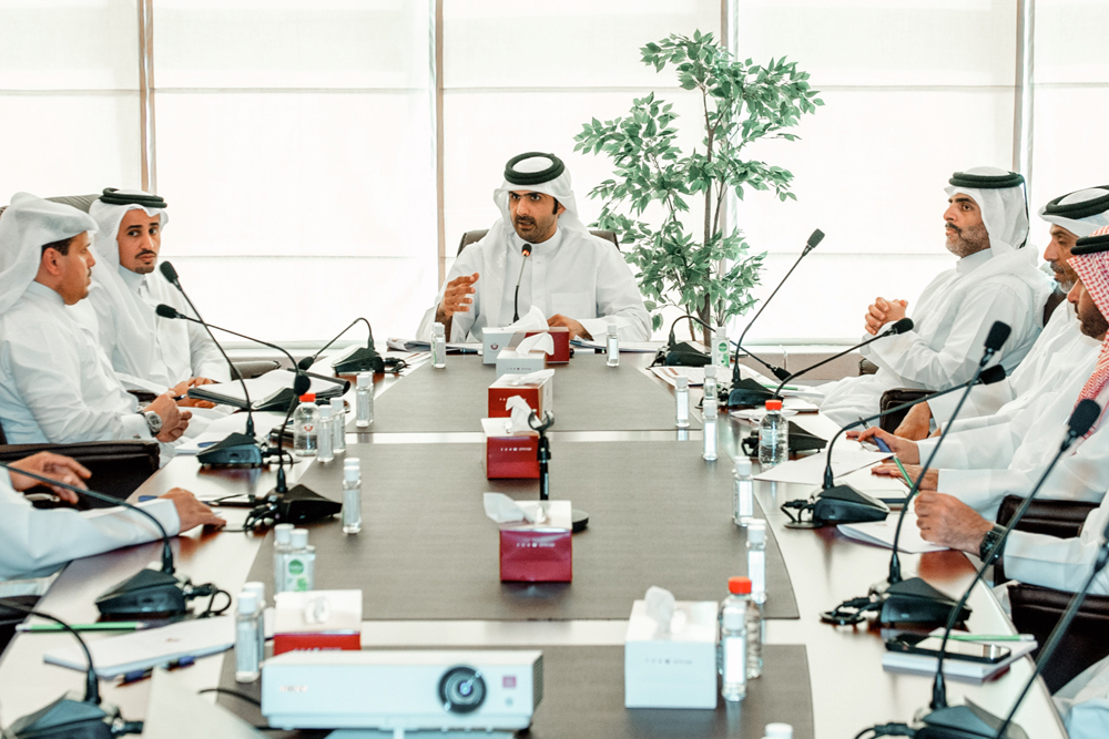 Minister of Culture H E Sheikh Abdulrahman bin Hamad Al Thani during a meeting with the Editors-in-Chief of local newspapers.