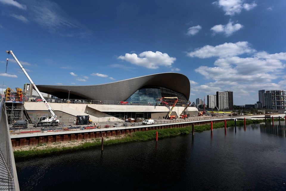 24/7/13 General view of new windows being installed at the Aquatics Centre in the Queen Elizabeth Olympic Park Mandatory Credit: Action Images / Steven Paston Livepic/File Photo

