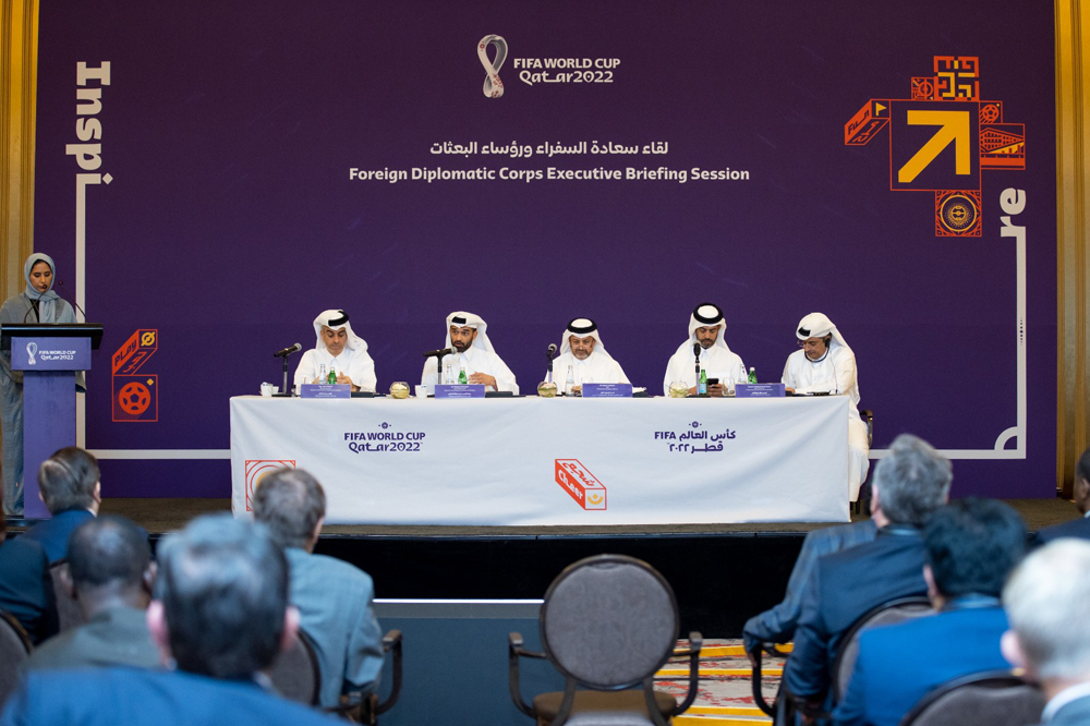 Officials at the briefing.