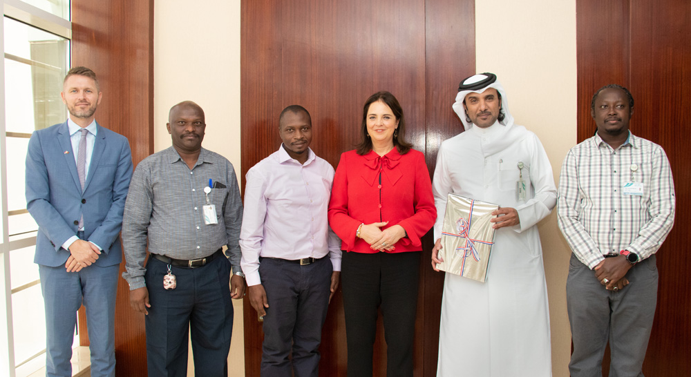 Human Rights Ambassador of the Kingdom of the Netherlands H E Dr. Bahia Tahzib – Lie (third right), during her visit to Mowasalat headquarters.